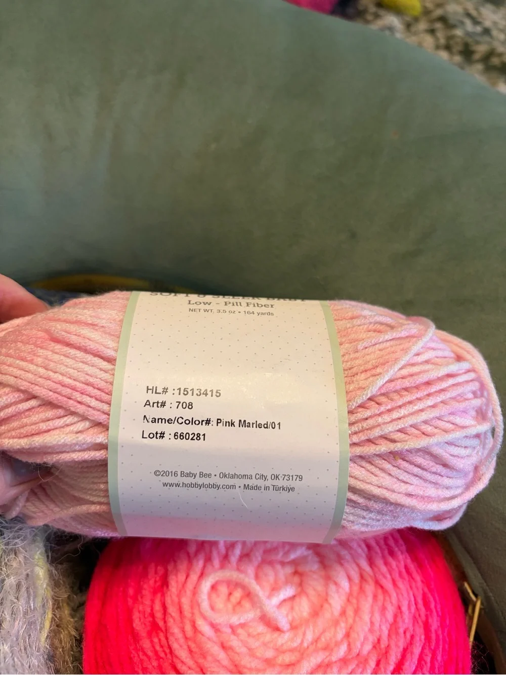 Caron Kindness & Baby Bee Yarn Bundle - Green, Pink, Teal, Multicolor
